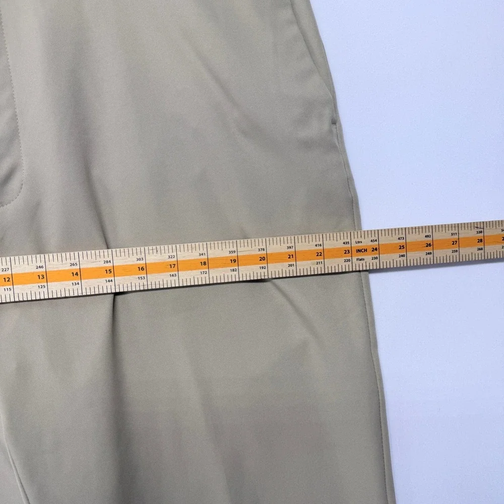Haggar Cool18 Pro Classic Fit Pants Mens 42x30 Khaki Tan Performance Chino Golf
